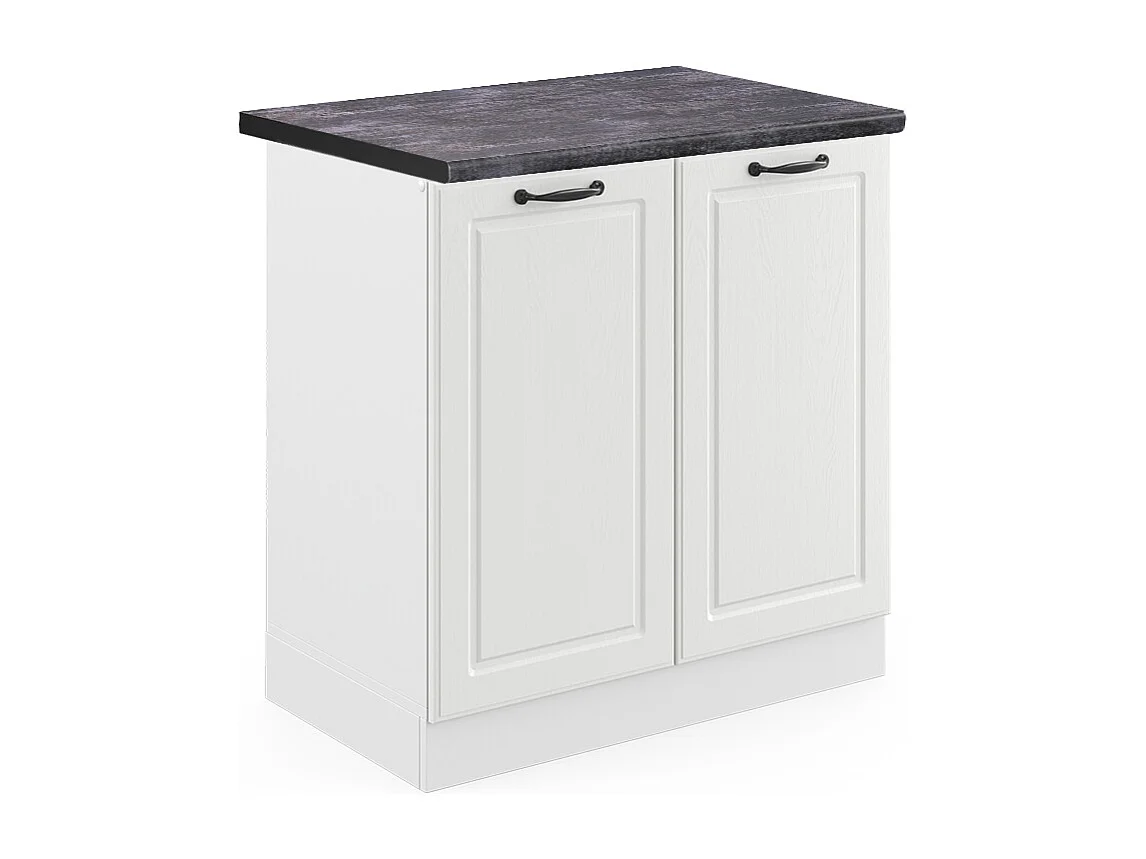 Meuble bas sous-évier blanc campagne 80x60x81.6 r-line