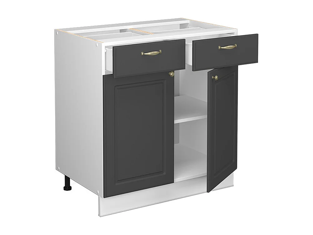 Küchenunterschrank anthrazit-gold 80x60x82 fame-line