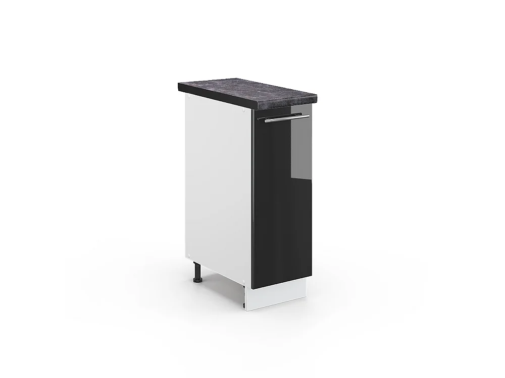 Meuble de cuisine anthracite haute brillance 30x60x82 fame-line