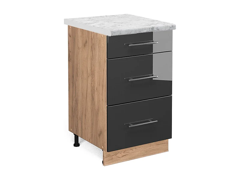 Mueble bajo de cocina antracita alto brillo 50x60x82 fame-line