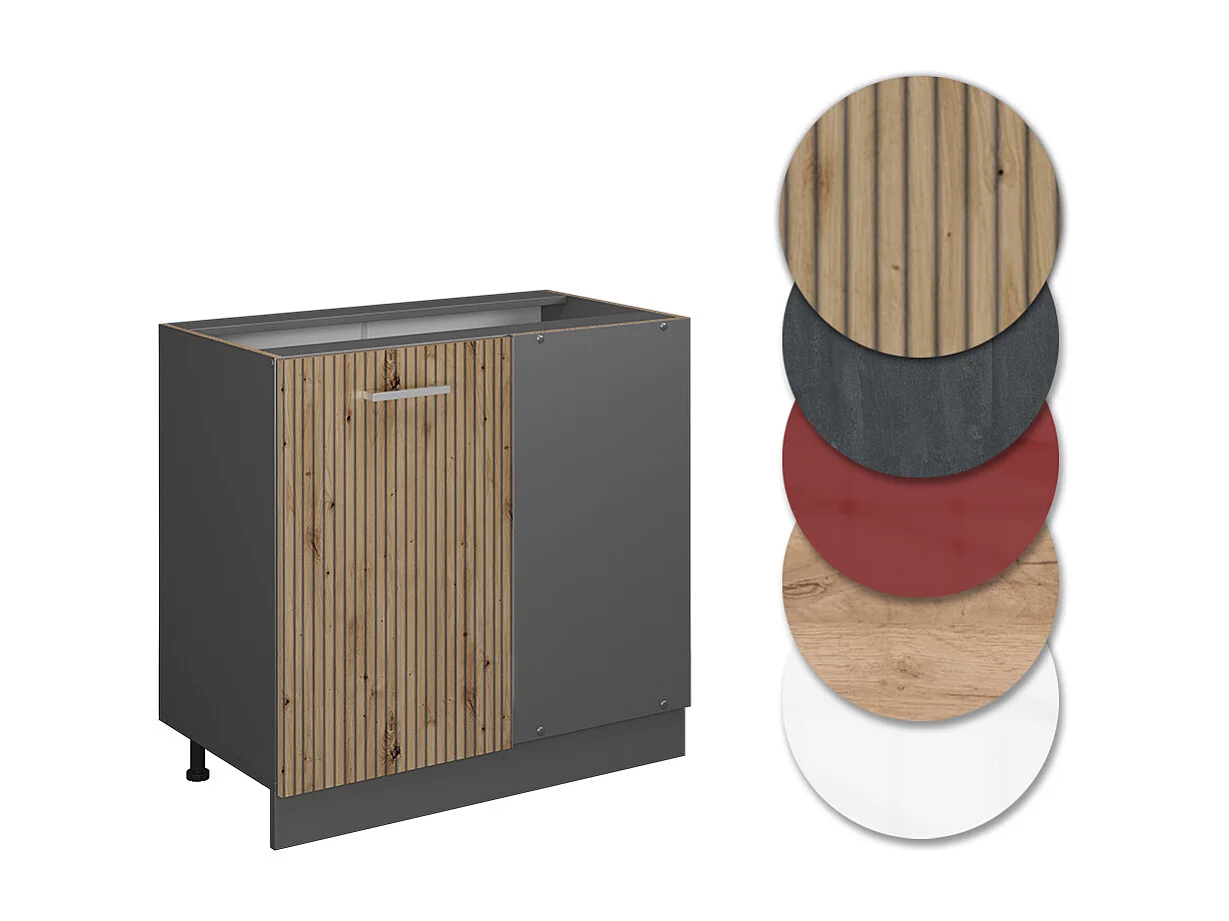 Mobile ad angolo cucina rovere artigianale 86x60x81.6 r-line