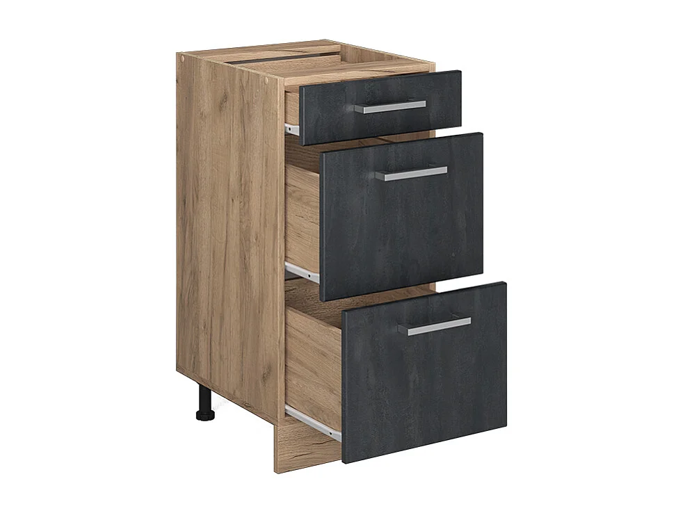 Meuble cuisine béton noir 40x60x81.6 r-line