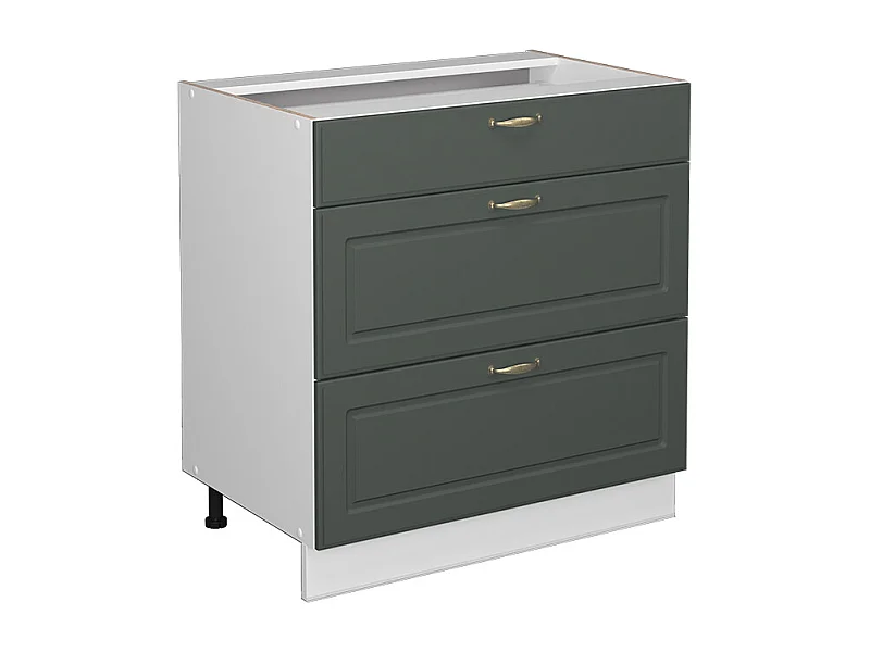 Mueble bajo de cocina verde dorado casa de campo 80x51.6x82 fame-line