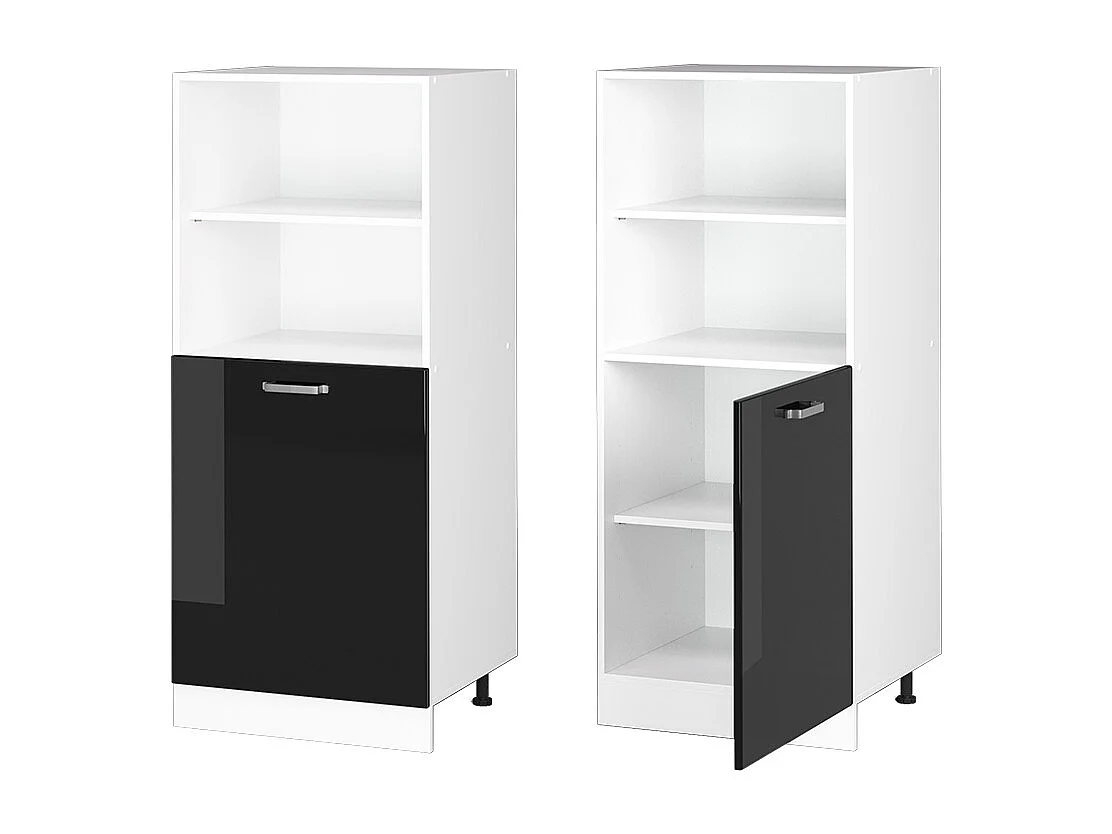 Meuble pour four noir haute brillance 60x57x143 r-line