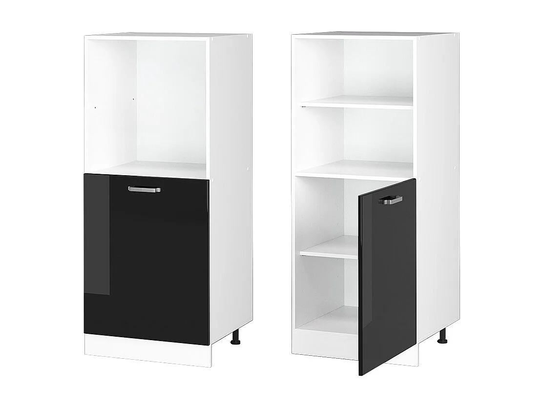 Meuble pour four noir haute brillance 60x57x143 r-line