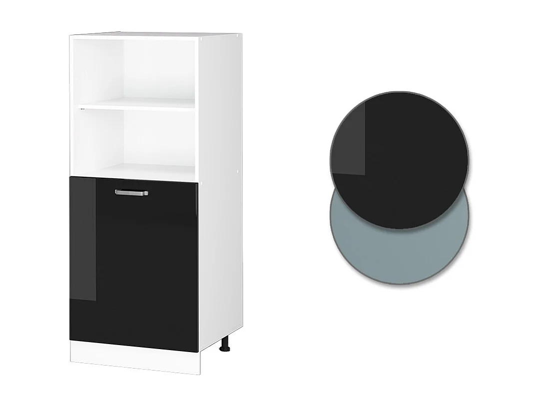 Meuble pour four noir haute brillance 60x57x143 r-line