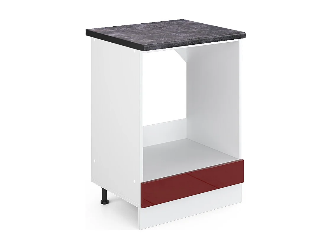Meuble pour four rouge brillant 60x60x81.6 r-line