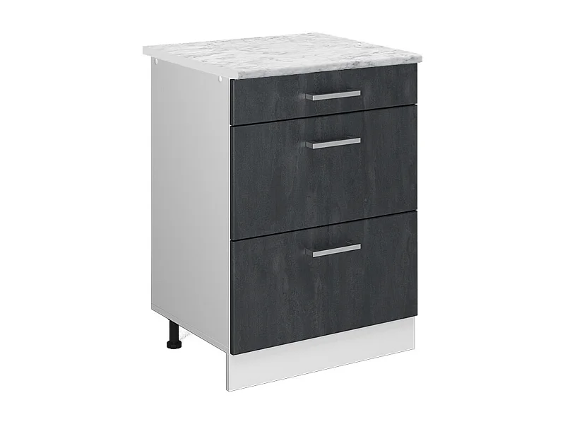 Küchenunterschrank schwarz beton 60x60x81.6 r-line