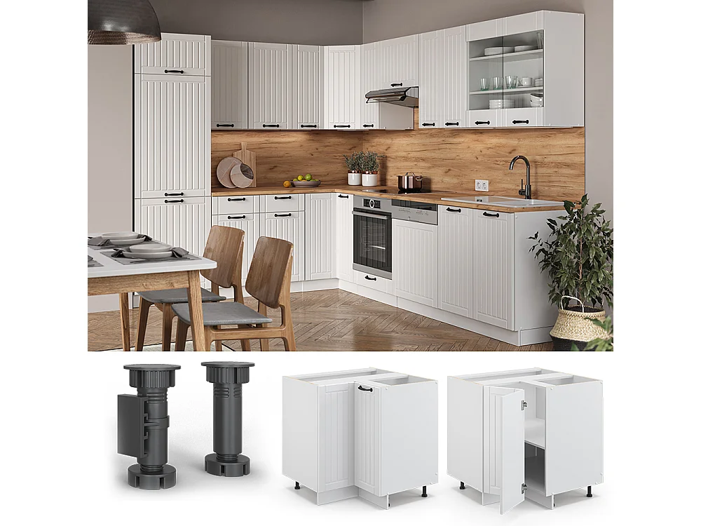 Hoekkast wit landhuis 80.5x60x82 fame-line