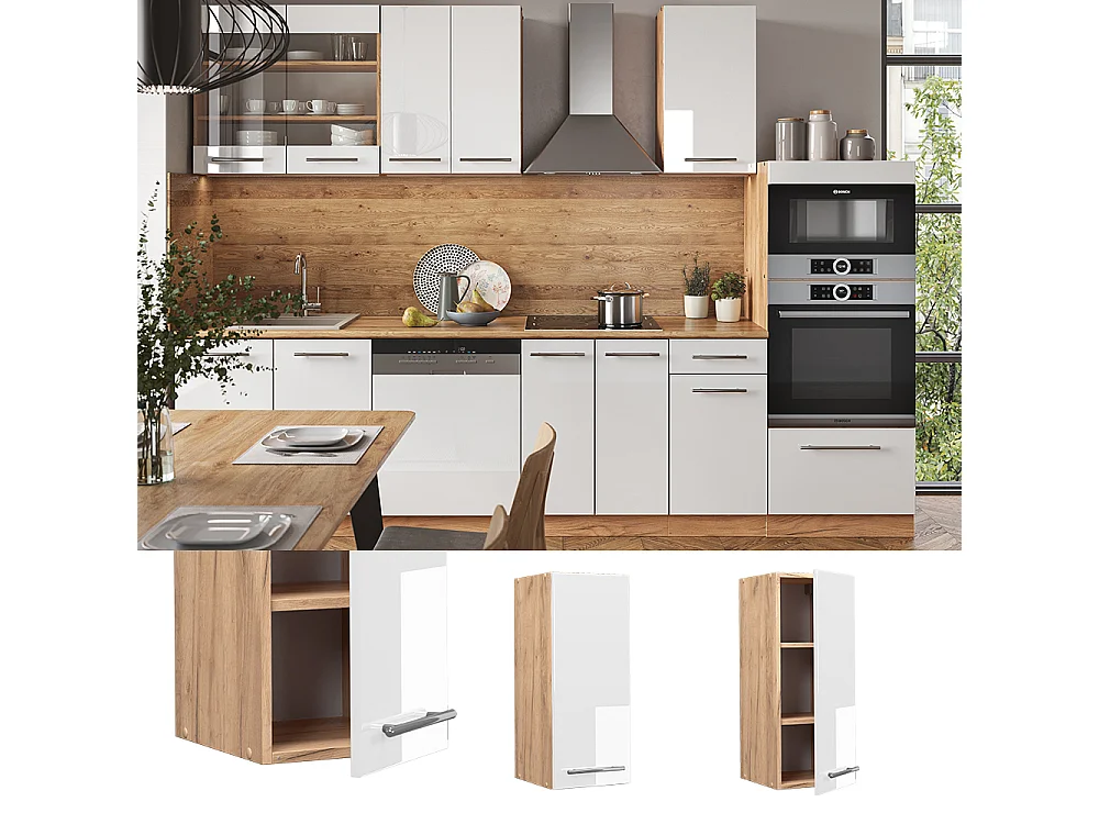 Armario colgante blanco alto brillo 30x34.1x72 fame-line