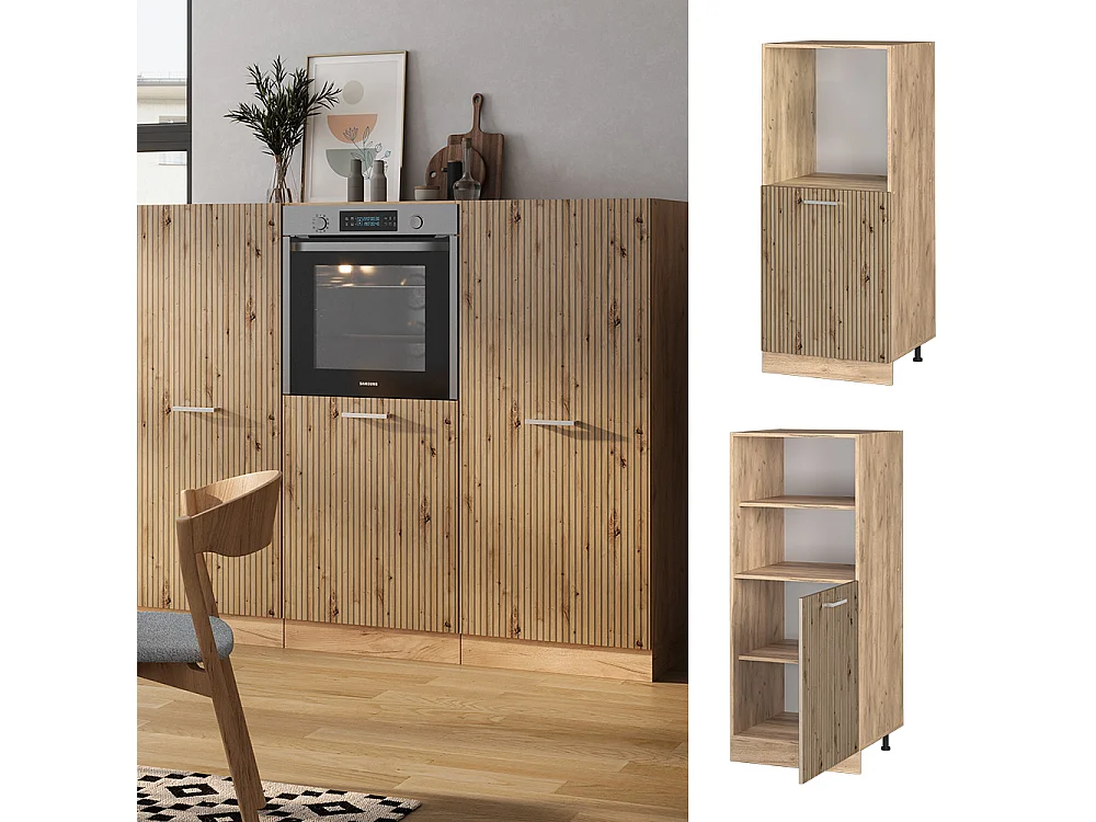 Meuble pour four chêne artisan 60x57x143 r-line