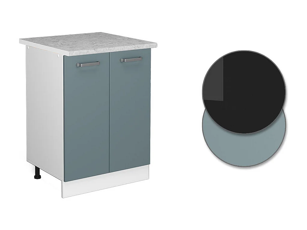 Meuble bas de cuisine bleu-gris 60x60x81.6 r-line