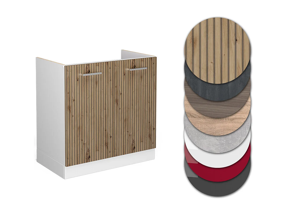 Spülenunterschrank artisan-eiche 80x60x81.6 r-line