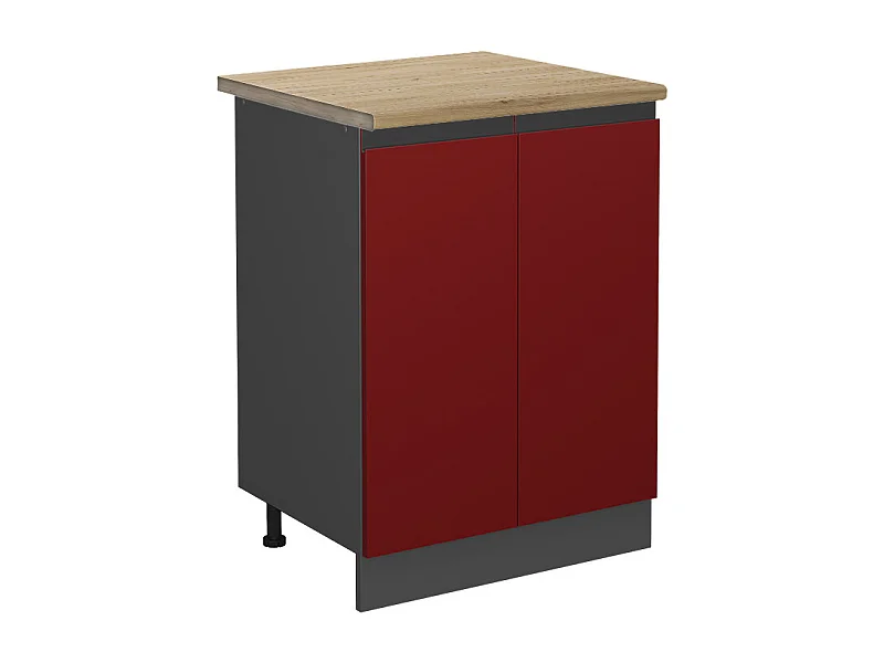 Meuble bas de cuisine rouge 60x60x81.6 r-line