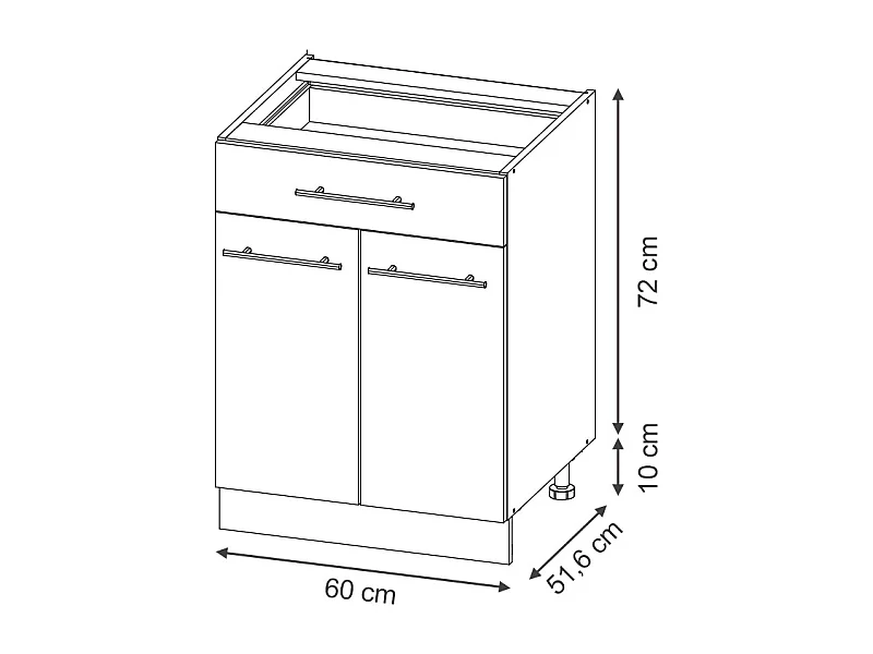 Küchenunterschrank dunkelgrau 60x51.6x82 fame-line