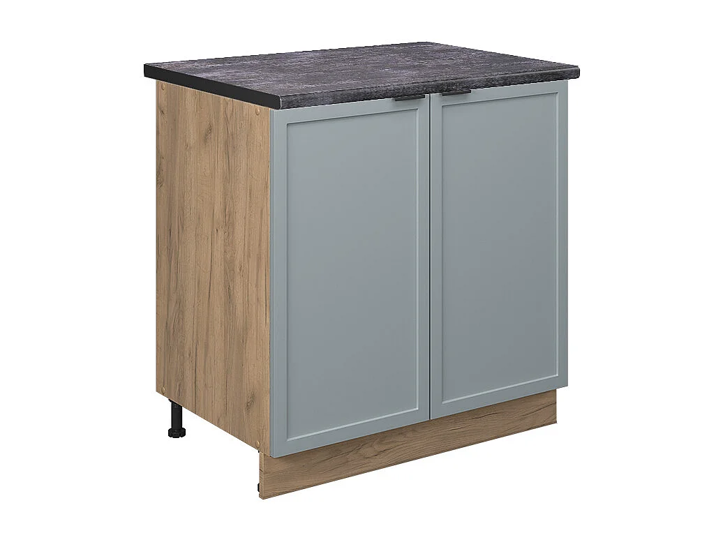 Meuble bas de cuisine bleu clair-gris 80x60x82 fame-line