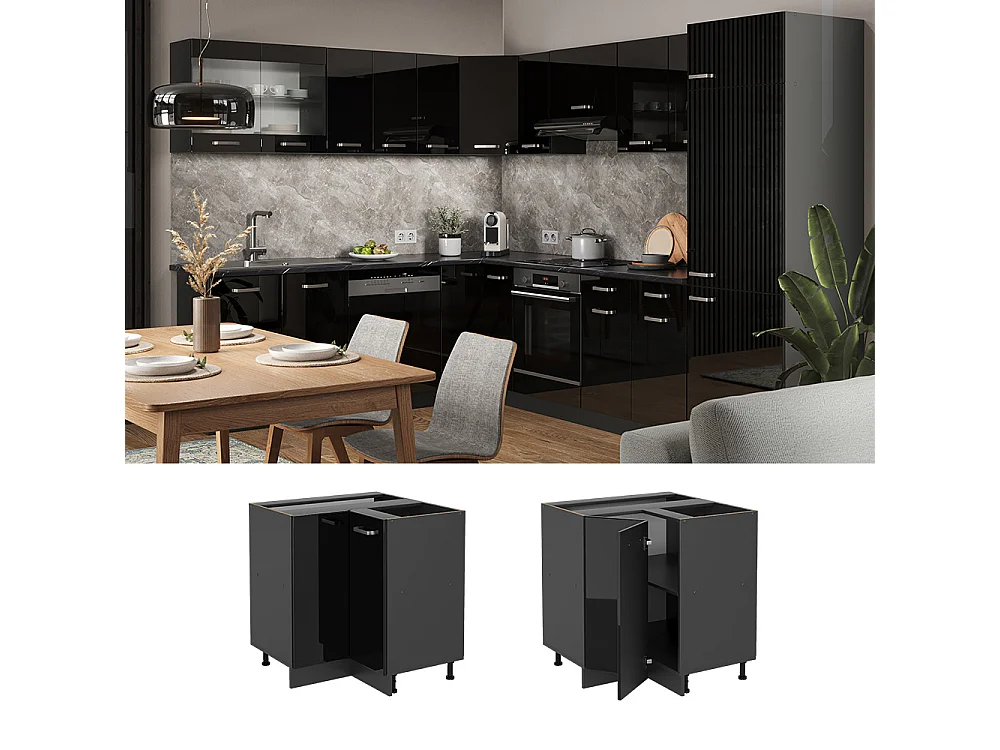 Meuble dangle noir haute brillance 75.6x60x81.6 r-line