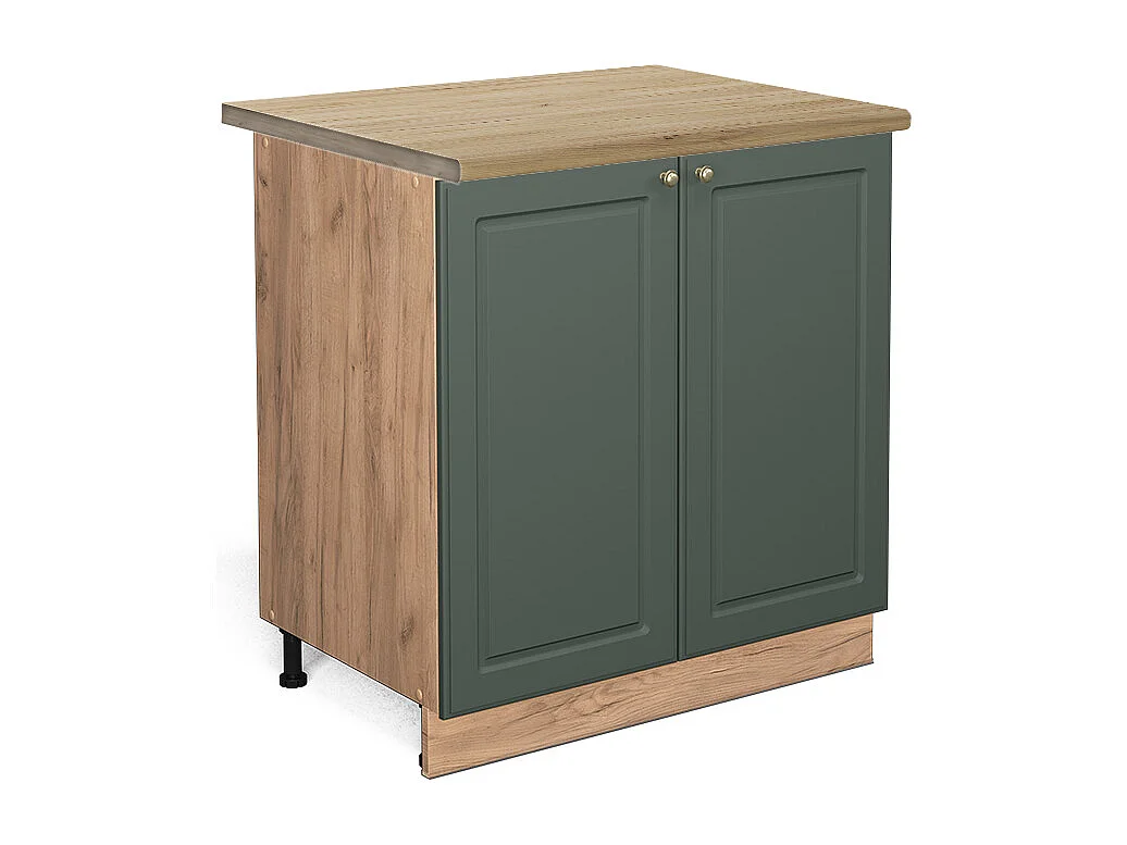 Meuble bas de cuisine vert or campagne 80x60x82 fame-line