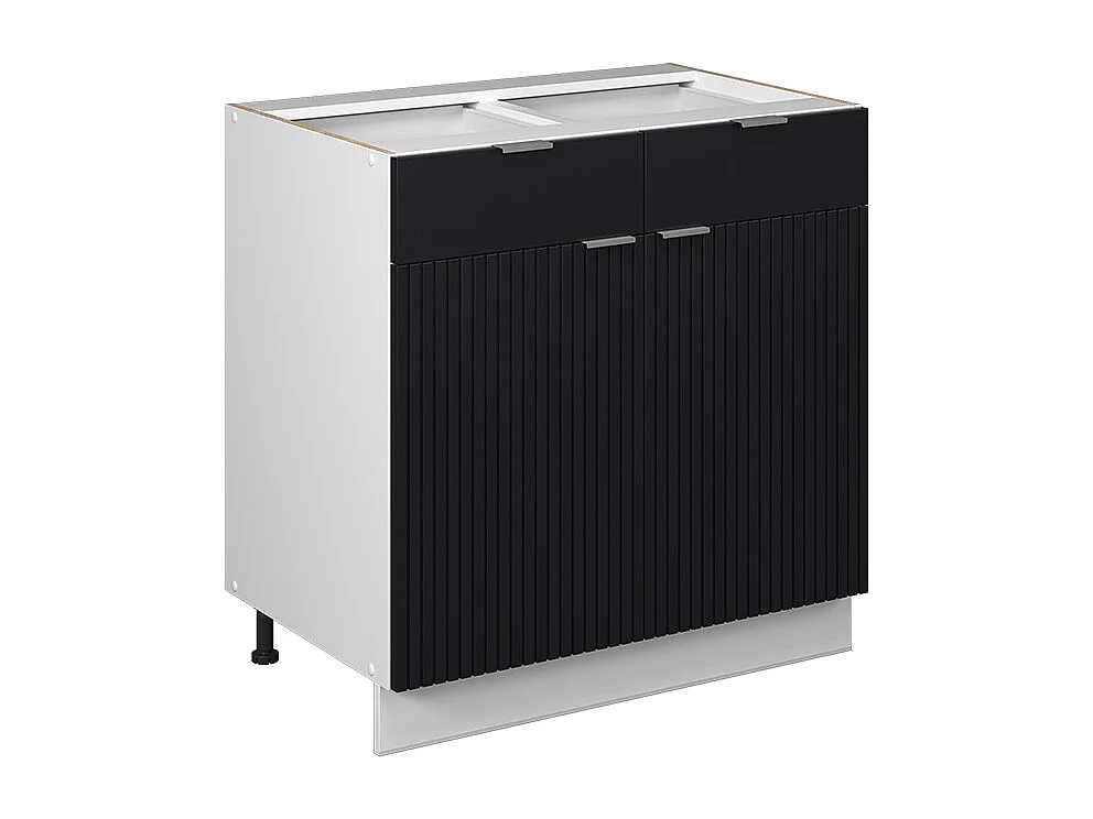 Meuble cuisine noir rayé 80x51.6x82 fame-line