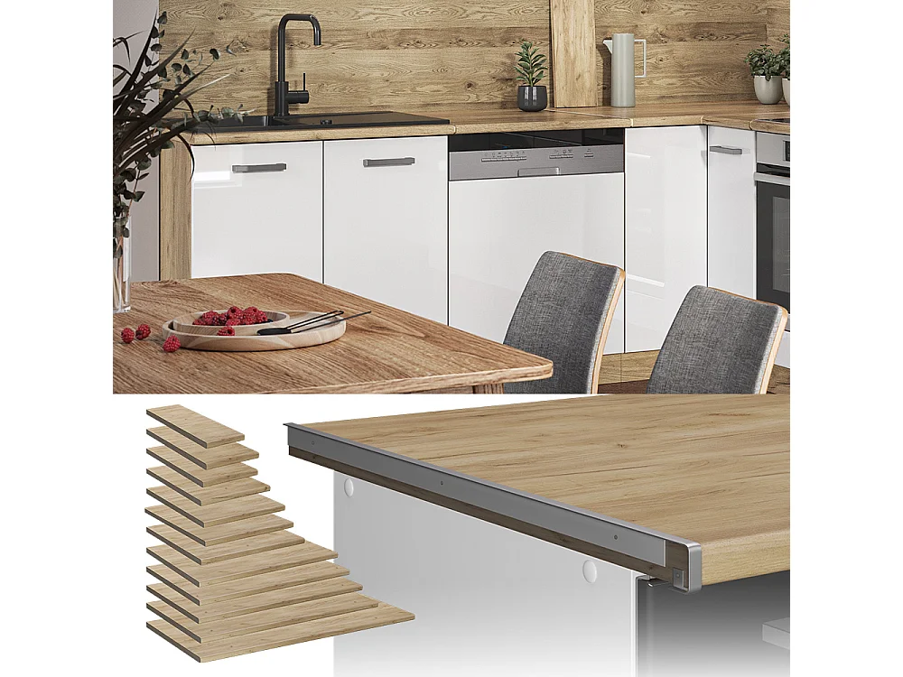 Plan de travail cuisine chêne de force doré 50x60x2.8 r-line