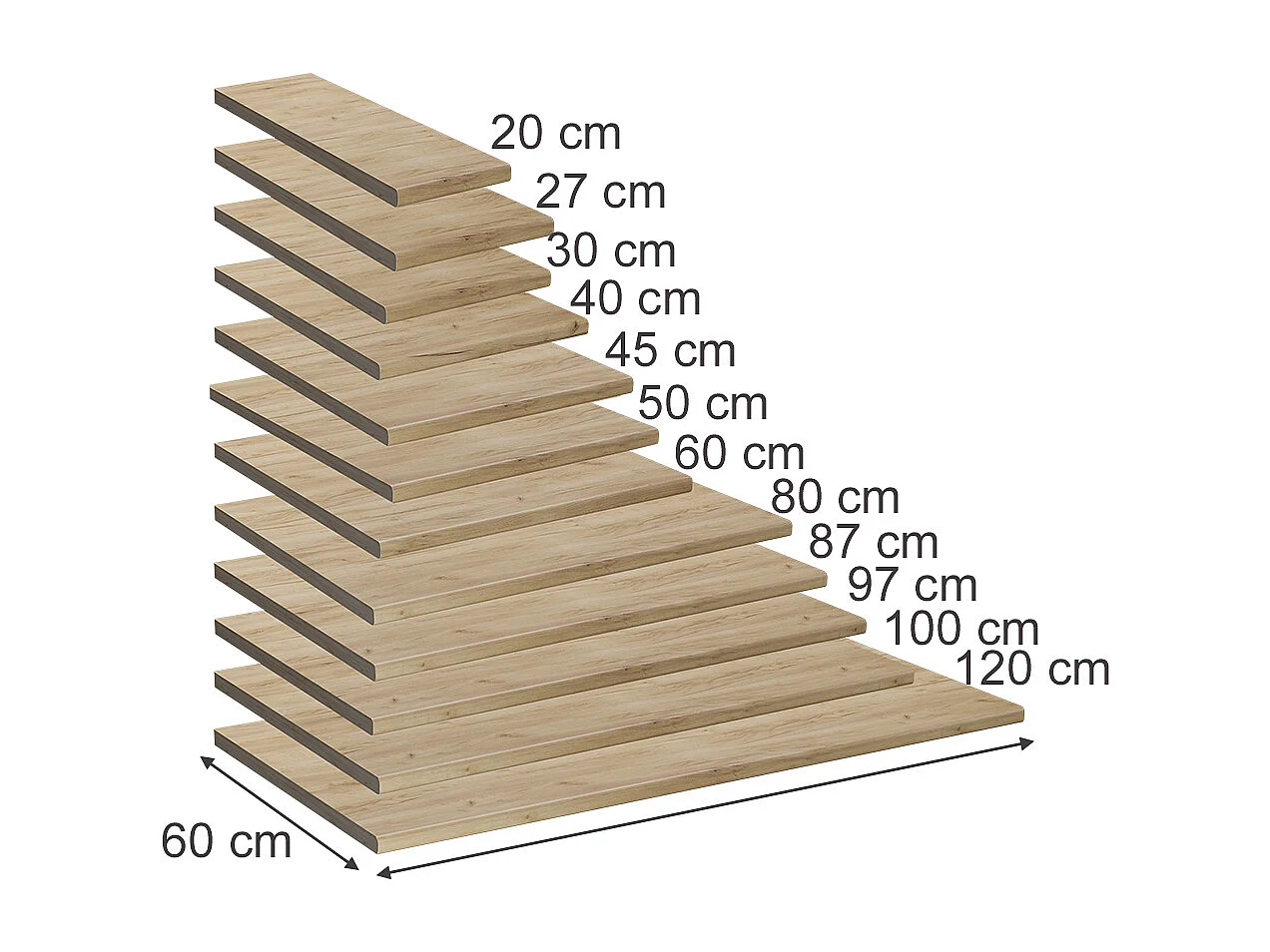 Plan de travail cuisine chêne de force doré 50x60x2.8 r-line