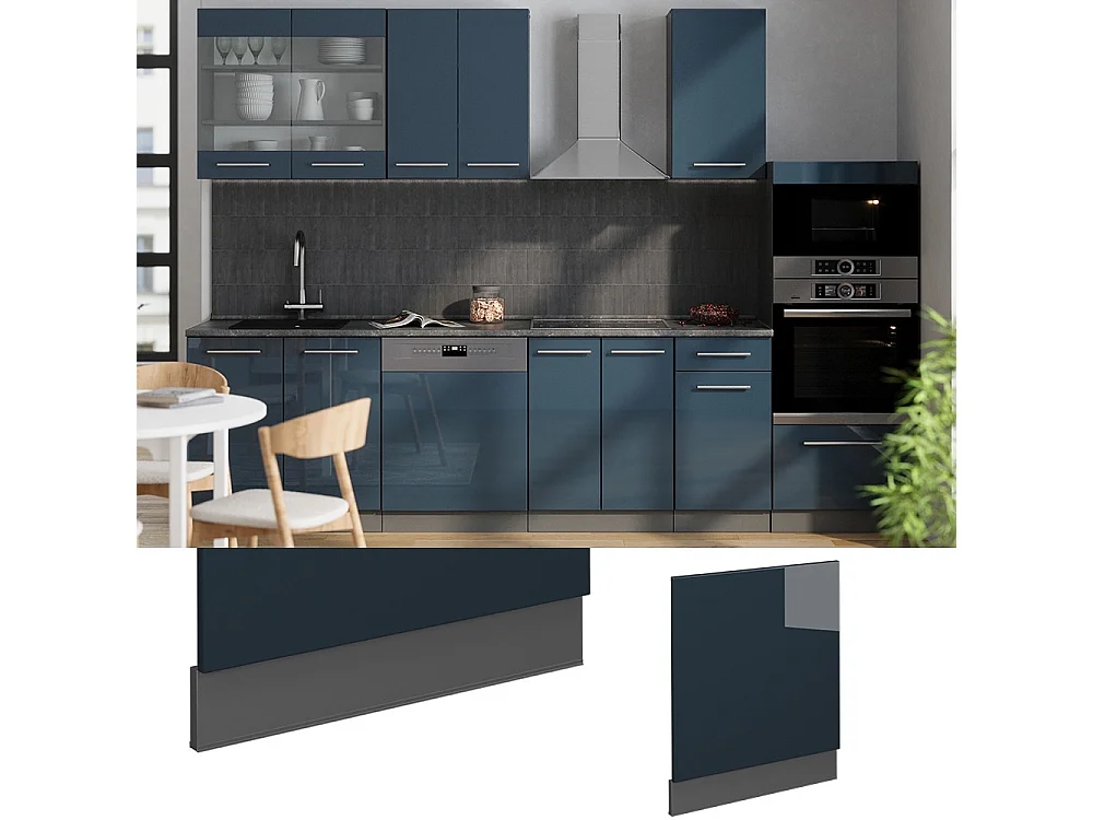 Frontpanel mörkblå högblank 60x1.6x67.4 fame-line