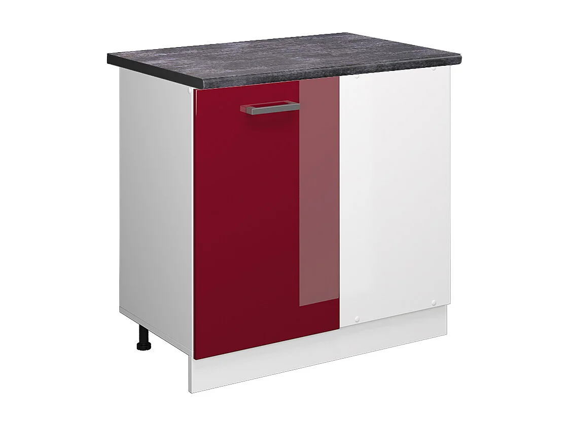 Armario de esquina rojo de alto brillo 86x60x81.6 r-line