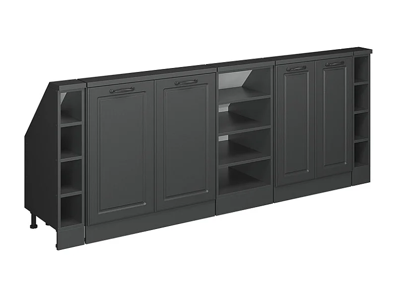 Armario de cocina para techo inclinado antracita casa de campo 215x46x81.6 r-line
