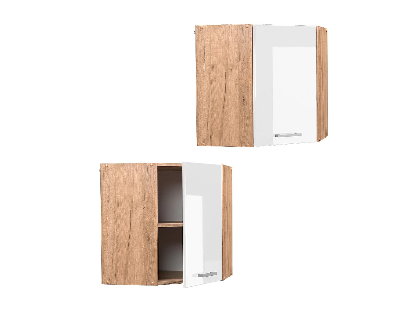 Armario colgante de esquina blanco alto brillo 57x34.1x60 r-line