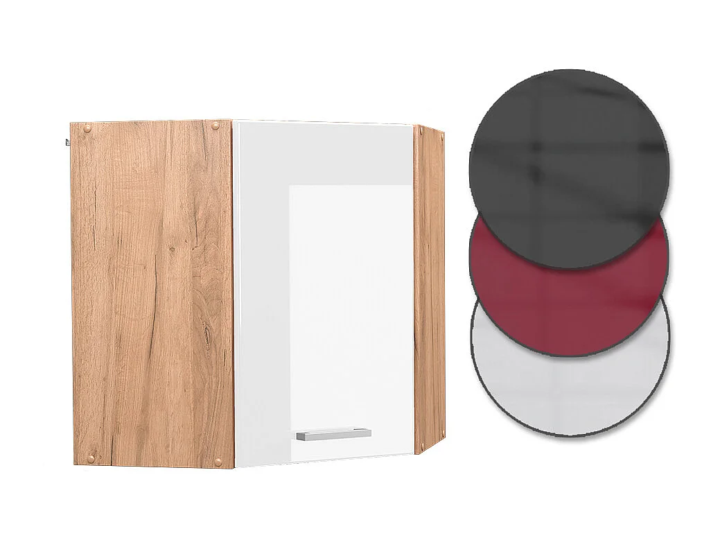 Elément haut de cuisine blanc haute brillance 57x34.1x60 r-line