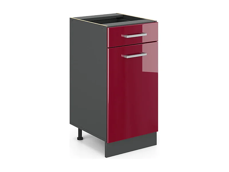 Mueble bajo de cocina rojo de alto brillo 40x46x81.6 r-line