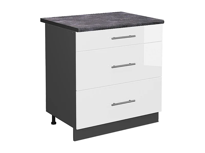 Küchenunterschrank weiß hochglanz 80x60x82 fame-line