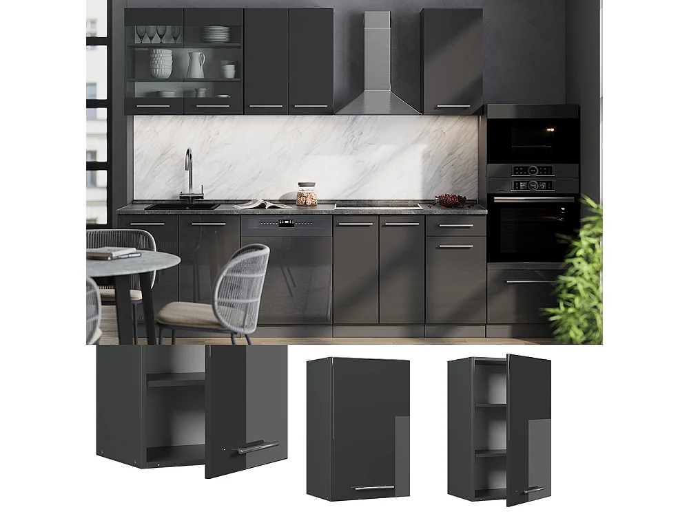 Wall cabinet anthracite high gloss 45x34.1x72 fame-line