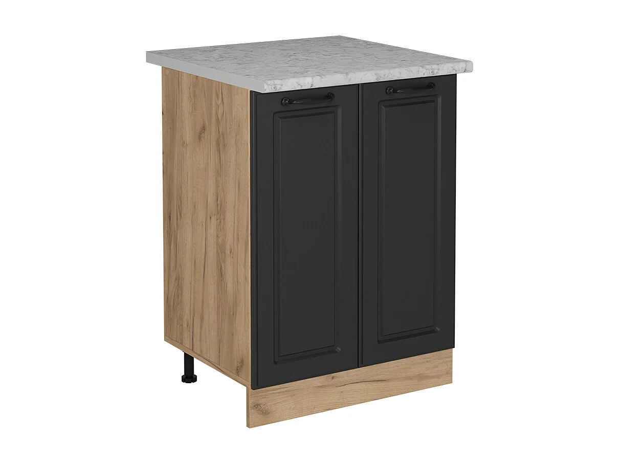 Meuble bas de cuisine anthracite campagne 60x60x81.6 r-line