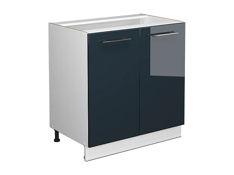 Armario bajo para fregadero azul oscuro alto brillo 80x51.6x82 fame-line