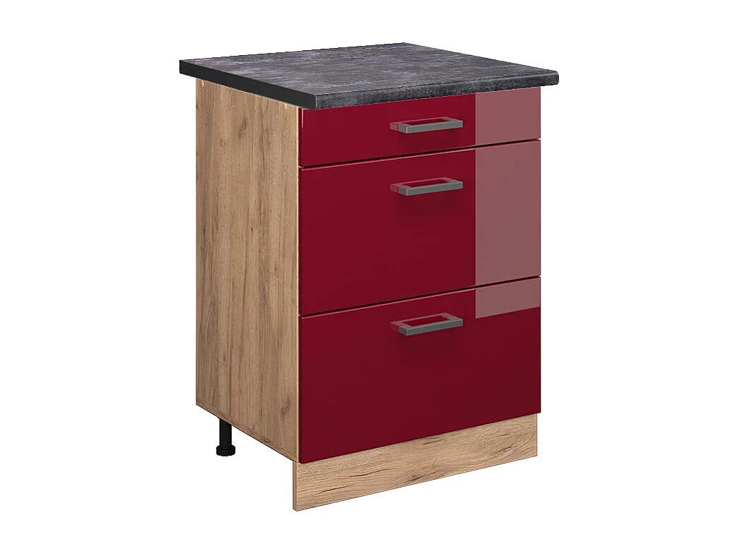 Meuble cuisine rouge brillant 60x60x81.6 r-line