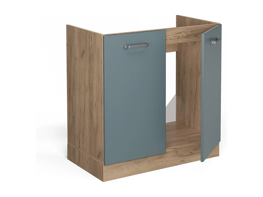 Armario bajo para fregadero gris azulado 80x60x81.6 r-line