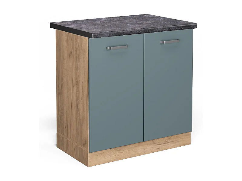 Meuble bas sous-évier bleu-gris 80x60x81.6 r-line