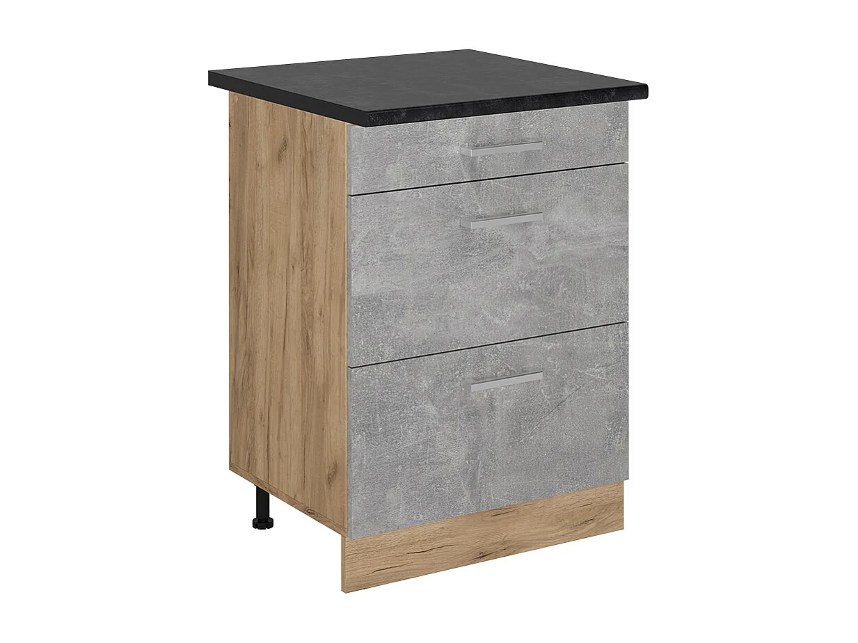 Mobiletto base per cucina calcestruzzo 60x60x81.6 r-line