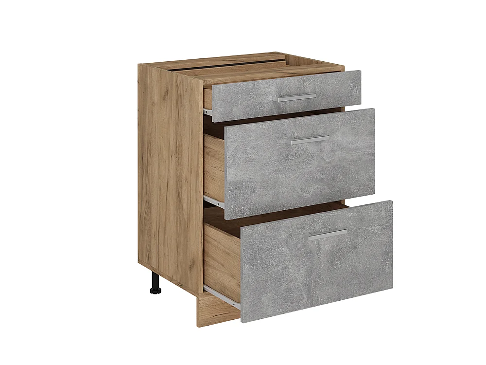 Mobiletto base per cucina calcestruzzo 60x60x81.6 r-line