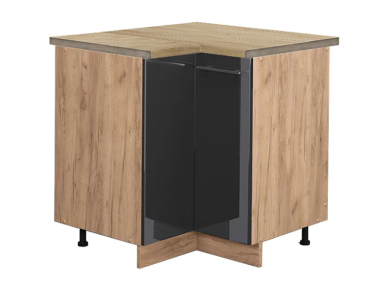 Armario de esquina antracita alto brillo 80.5x60x82 fame-line