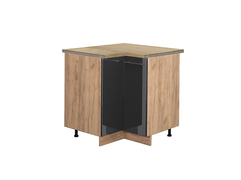 Hörnunderskåp antracit högblank 80.5x60x82 fame-line