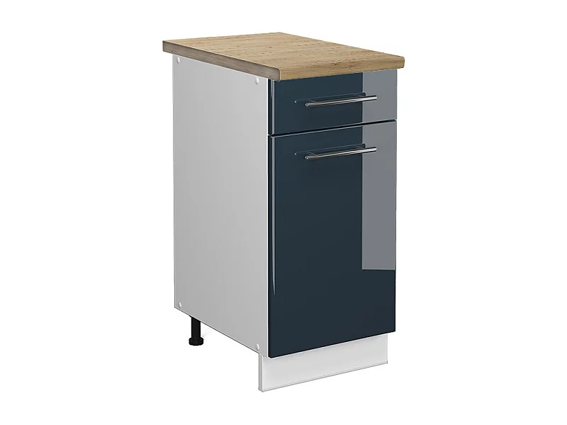 Mueble bajo de cocina azul oscuro alto brillo 40x60x82 fame-line