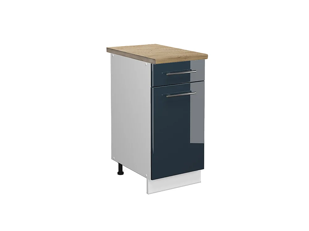 Kitchen base cabinet dark blue high gloss 40x60x82 fame-line