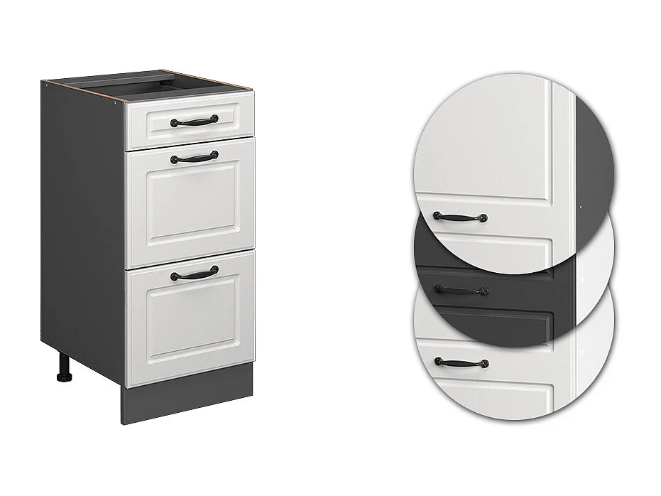 Mueble bajo de cocina blanco casa de campo 40x46x81.6 r-line