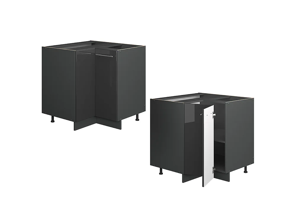Eckunterschrank anthrazit hochglanz 80.5x60x82 fame-line