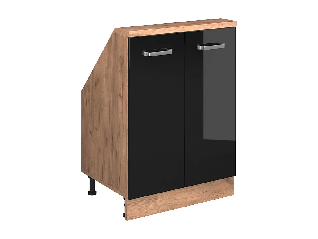 Meuble sous pente noir haute brillance 60x46x81.6 r-line