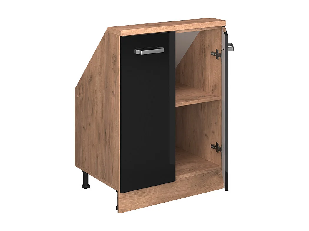 Meuble sous pente noir haute brillance 60x46x81.6 r-line