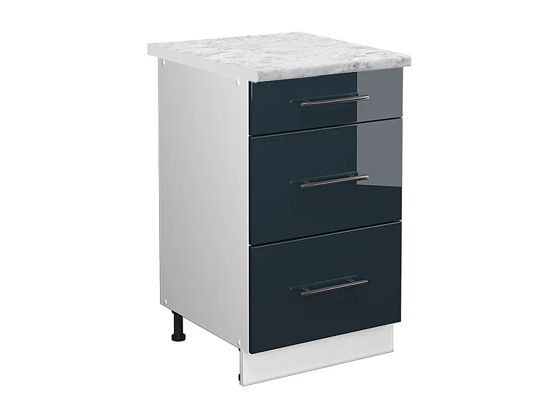 Mueble bajo de cocina azul oscuro alto brillo 50x60x82 fame-line