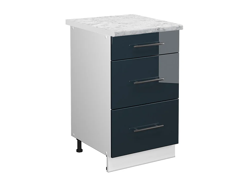 Mueble bajo de cocina azul oscuro alto brillo 50x60x82 fame-line